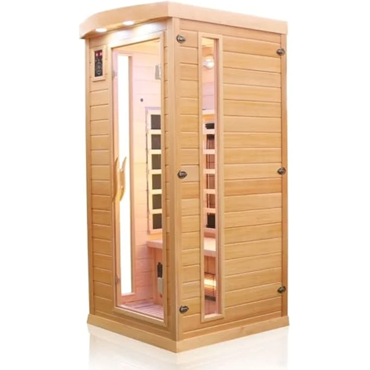 Dewello Infrarotkabine Infrarotsauna PIERSON 90cm x 90cm inkl. Vollspektrumstrahler, Bodenstrahler – Bild 3