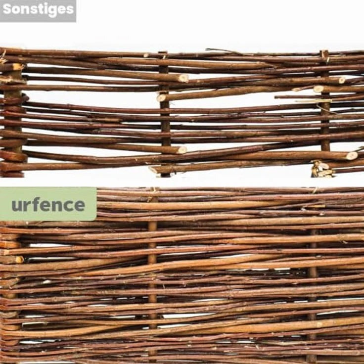 urfence Beeteinfassung Weide Geflochten, 5er Pack, 100 x 30 cm, wetterfest und pflegeleicht – Bild 5
