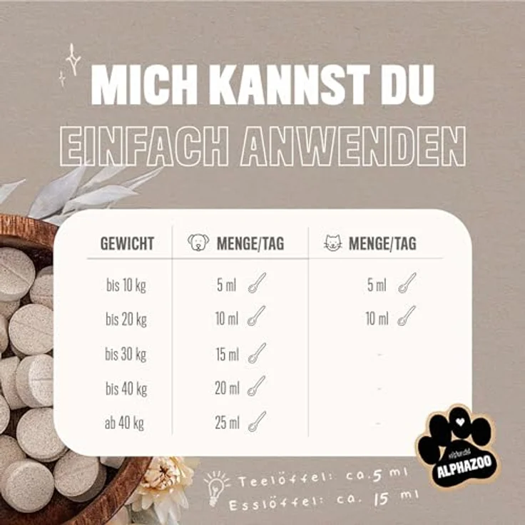 ALPHAZOO Darmonie Liquid für Hunde, 100 ml, natürliches Entwurmungsmittel zur Unterstützung der Verdauung und des Magen-Darm-Trakts – Bild 4