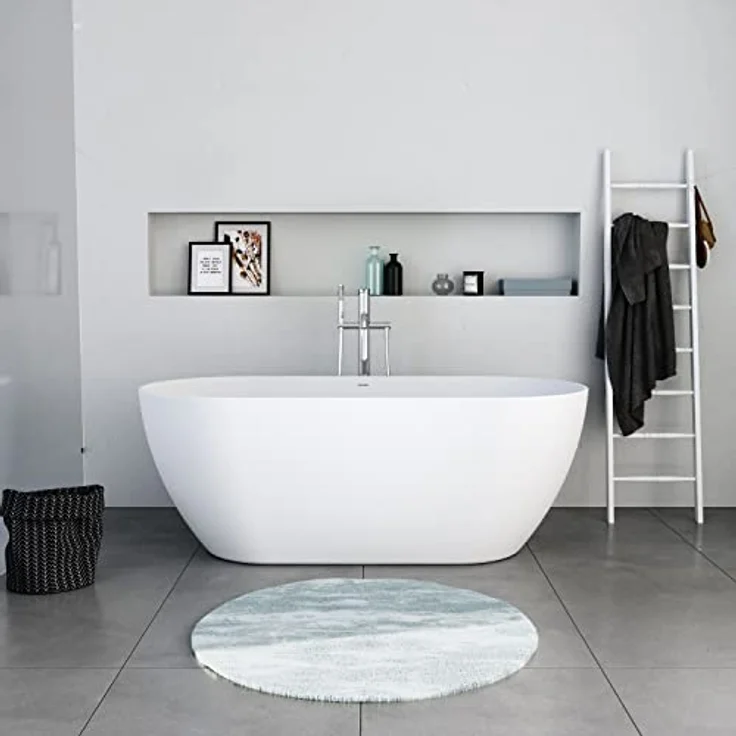 Duravit DuraMuna, oval freistehende Acrylbadewanne, 160 cm, Weiß Matt, individuell wählbare Größe – Bild 2