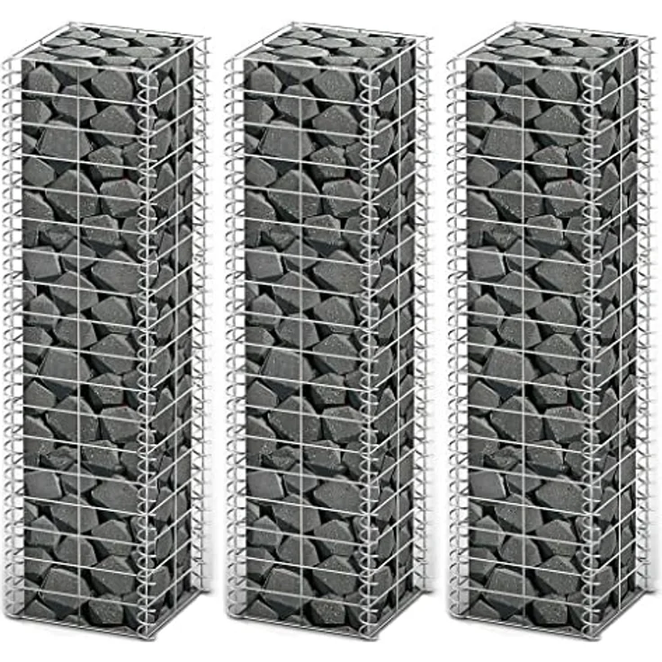 vidaXL GabionenSet 3tlg. Verzinkter Draht 25×25×100 cm – Bild 2