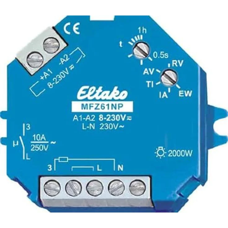 Eltako MFZ61DX-UC, Multifunktionsrelais 230V mit Zeitbereich 0.5s - 1h, 1 Schließer – Bild 2