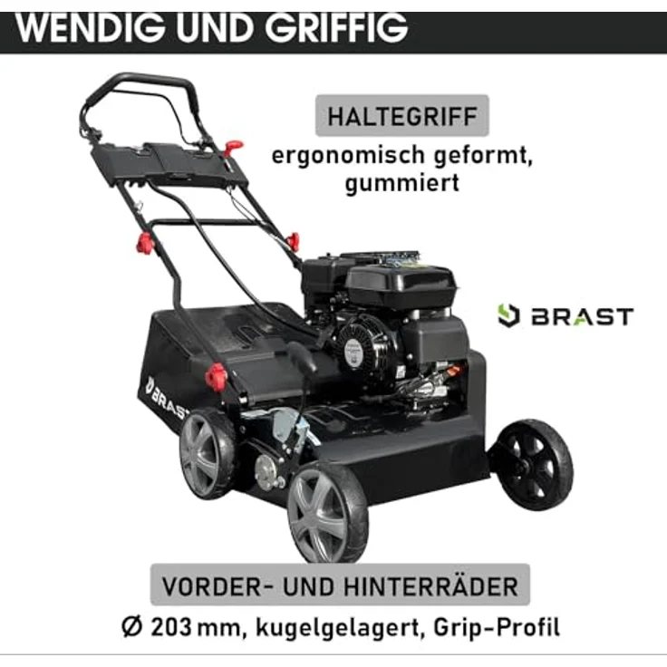 "BRAST Benzin-Vertikutierer 45212 ESTART, 4,5kW (6,12PS) Motor, 212ccm, 45 cm Arbeitsbreite, Elektro-Start-Funktion, TÜV geprüft, 50L Fangkorb" – Bild 6