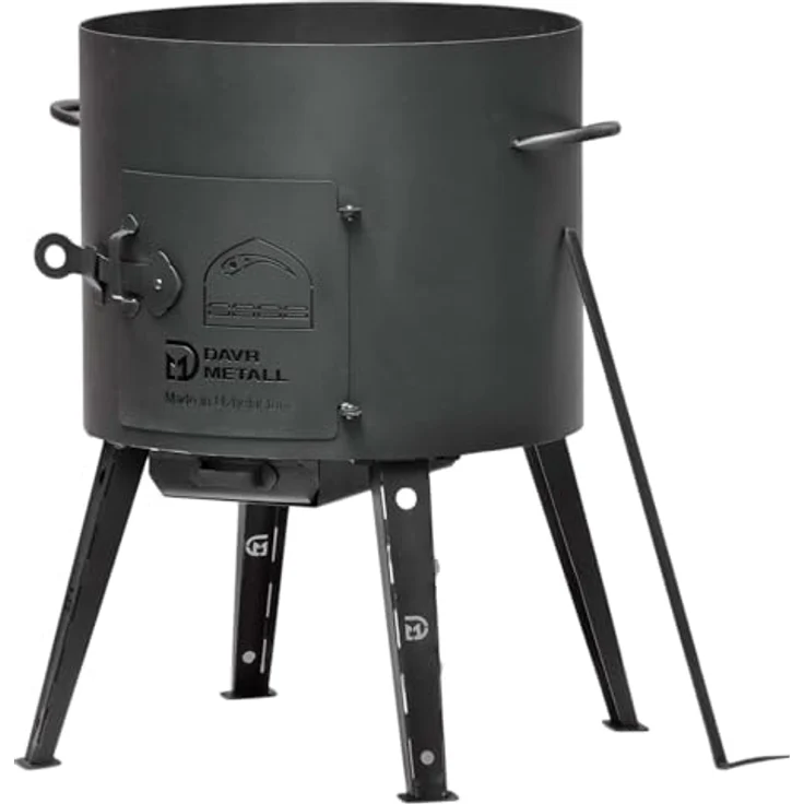 4BIG.fun Ø40 Uchag, 2mm Stahl Feuerofen mit Abzugsrohr und Adapter-Ringen, ideal für Camping und Außenküche – Bild 7