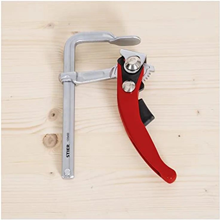 STIER Ganzstahl Hebelzwinge FHZ 120/60, bis zu 1570 Nm Spannkraft, einfaches Festspannen mit Hebelfunktion, Stahl, Zwinge, Hebelzwinge – Bild 4