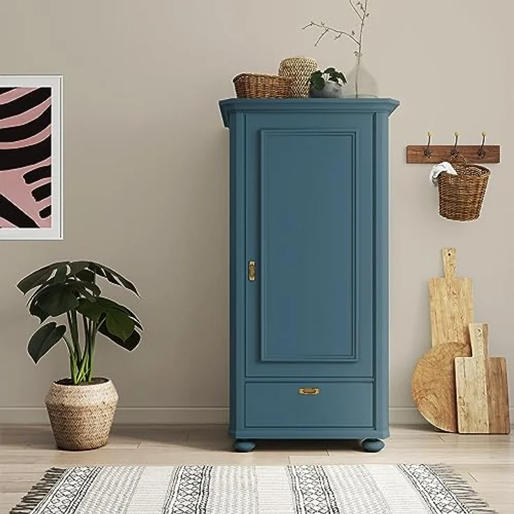 MissPompadour Holzfarbe Blau mit Jeans, 1L Seidenmatte Möbelfarbe für Innen & Außen, witterungsbeständig, hohe Deckkraft, schnelltrocknend – Bild 6