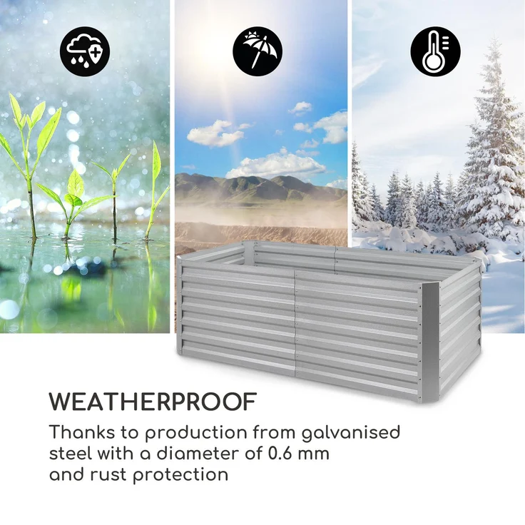 High Grow Straight Hochbeet 200x60x100cm 1200l Stahl Silber – Bild 7