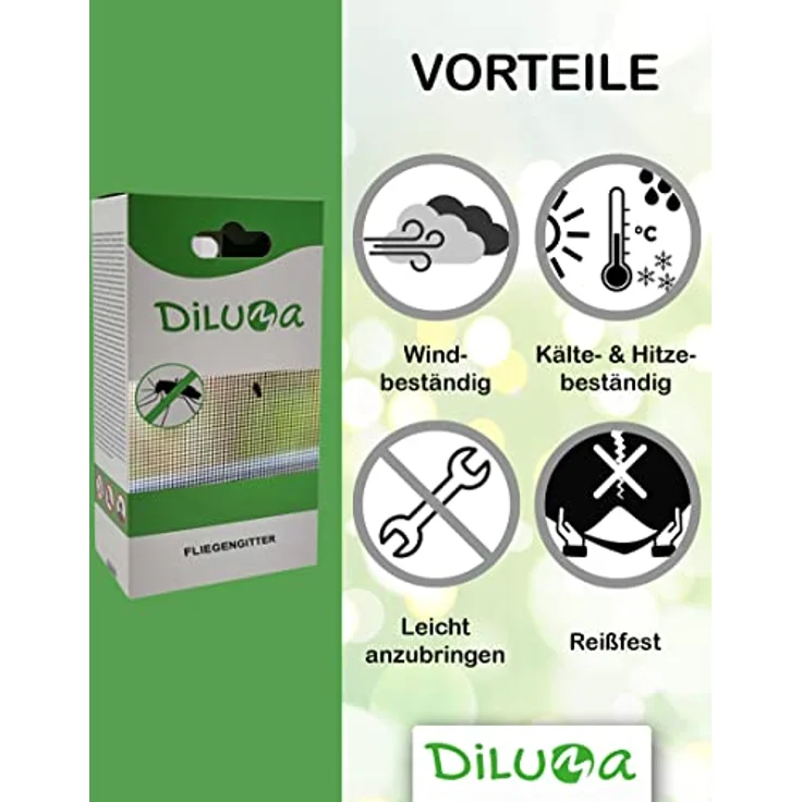 DILUMA Fliegengitter für Fenster 130 x 150 cm, schwarz-anthrazit, anpassbar, inklusive Klebeband, Set 5 – Bild 3