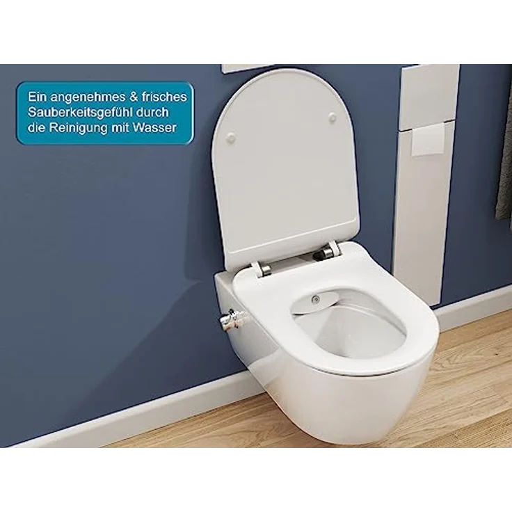 SSWW | Modernes Dusch-WC, spülrandlose Taharet Toilette mit Absenkautomatik, Toilette mit Bidet-Funktion | 54,5 cm lang - Preisvergleich – Bild 3