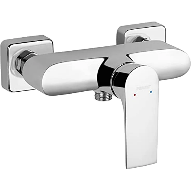 FERRO ALGEO SQUARE Wand-Brause-Mischbatterie, verchromt, Hochwertige Verarbeitung, Keramikkartusche, G 1/2 – Bild 1