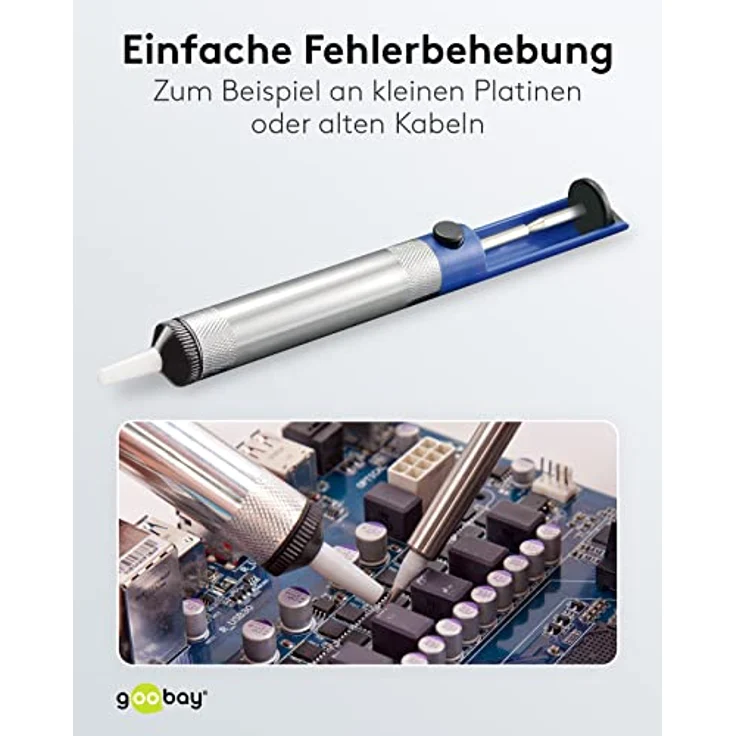 Goobay 51200 Entlötpumpe Leichtmetallgehäuse mit Teflonspitze und hoher Saugleistung – Bild 6