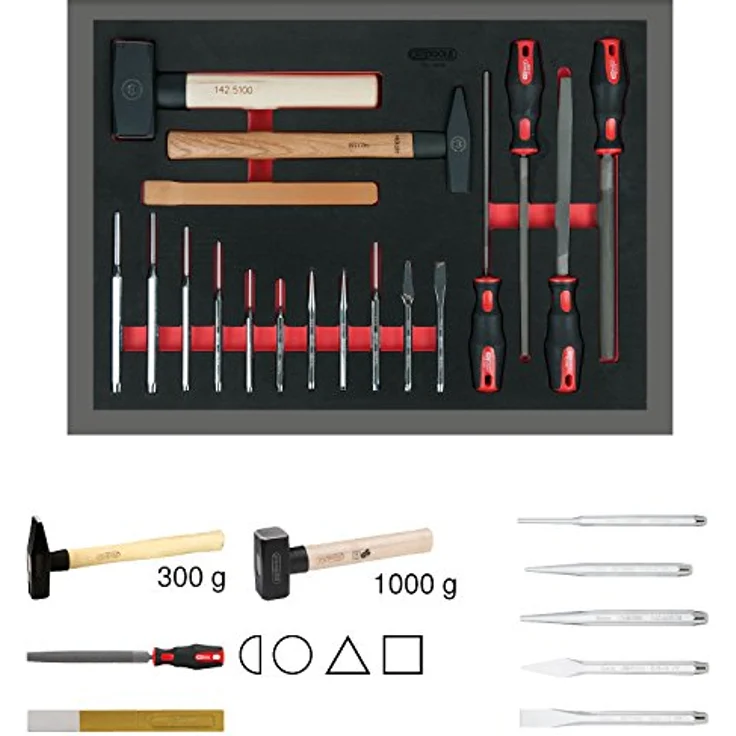 KS Tools Werkzeugkoffer, Universal Systemeinlagen-Satz mit 515 hochwertigen Werkzeugen, öl- und chemikalienbeständig – Bild 7