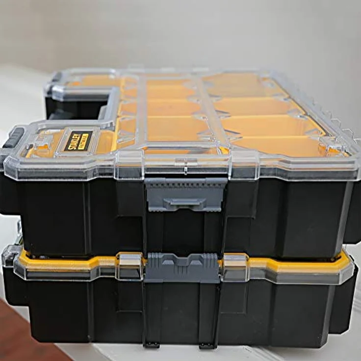 Stanley FatMax Profi-Organizer (44,6 x 11,6 x 35,7 cm, tiefe Fächer, stabiler Deckel, Metallverschlüsse, wasserdicht, herausnehmbare Boxen, extra Box für Kleinteile) 1-97-518 – Bild 13