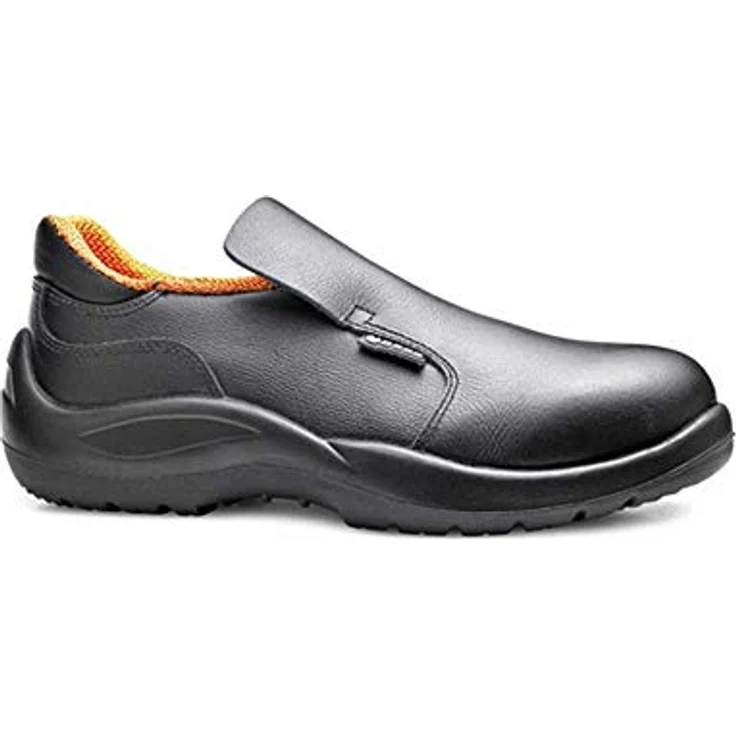 BASE B0507N Sicherheits-Slipper Cloro S2, vegan, atmungsaktive Mikrofaser, rutschfest, schwarz, Größe 44 – Bild 1