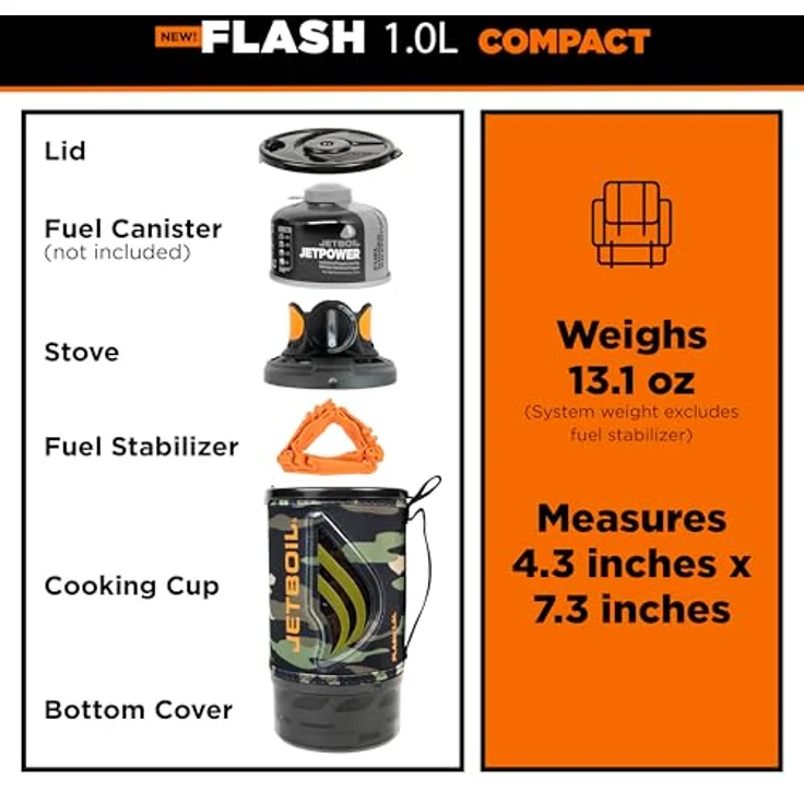 Jetboil Flash 1.0L, Campingkocher mit thermochromatischer Wärmeanzeige und Dreh-Klick-Zündung, kompaktes Design – Bild 6