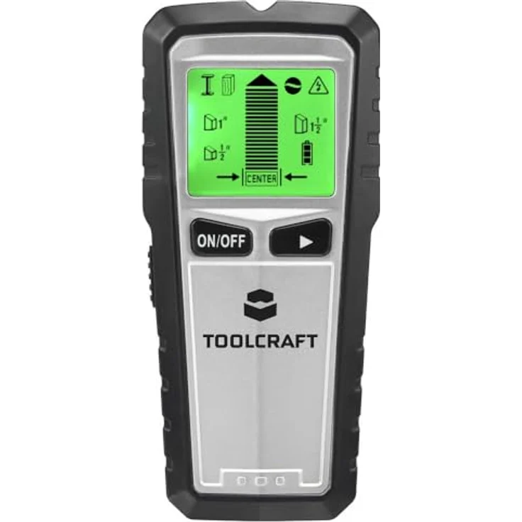 TOOLCRAFT Ortungsgerät BT-3216725, für spannungsführende Leitungen und Metall- sowie Holzträger, bis 60 mm Erfassungstiefe, mit LCD Anzeige und akustischer Warnfunktion – Bild 2