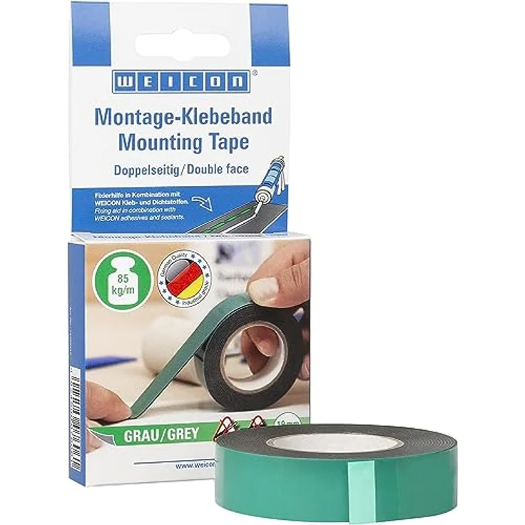 WEICON Montage-Klebeband Grau | doppelseitig | 3 m, grau – Bild 2