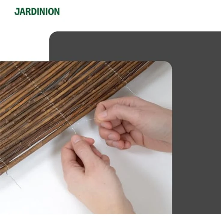 Jardinion Weidenmatte 120 x 300cm, Sichtschutz aus 100% Weide, für Balkon, Garten & Terrasse, einfache Montage – Bild 3