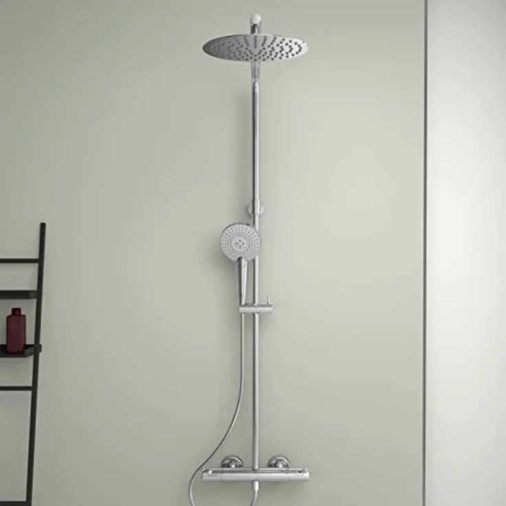 Ideal Standard A7704AA Duschsystem Ceratherm T50, Duscharamtur mit Brausethermostat, Chrom-Finish, 90 cm Höhe, 1750 mm Brauseschlauch – Bild 8