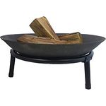 Spetebo Feuerschale aus Eisen mit Ständer - Ø 50 cm - Schwarz - mit 3 Füßen für sicheren Stand