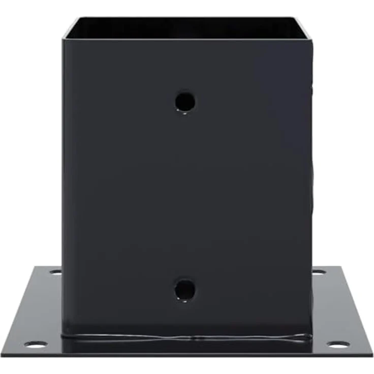 vidaXL Zaunpfosten Pfostenträger Quadrat, 4 Stk. 121x121 mm, Pulverbeschichteter Stahl, anthrazit – Bild 6