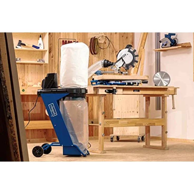 Scheppach DC500 Absauganlage, 550 W, Set mit 5 Spänesäcken, Filtersack und Adapter, 75 Liter Auffangsack, 1150 m³/h Saugleistung – Bild 5