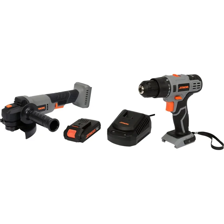 Sthor Akku-Winkelschleifer + Bohrschrauber SET 20V (1xAkku 2Ah+Ladegerät)