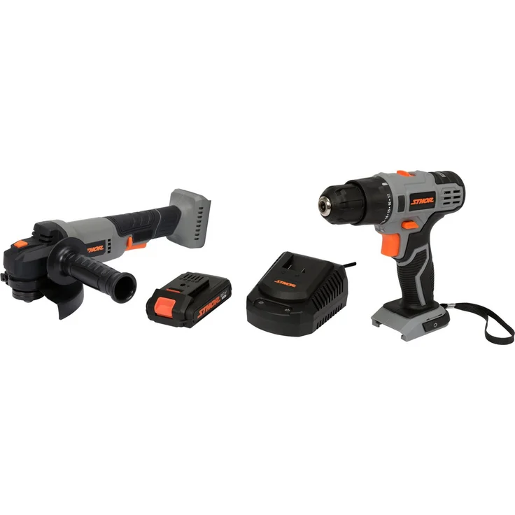 Sthor Akku-Winkelschleifer + Bohrschrauber SET 20V (1xAkku 2Ah+Ladegerät)