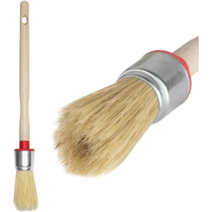 woplus Rundpinsel 20 mm | Ringpinsel für Lackieren, Beizen und Lasieren, ergonomischer Griff, hochwertige Naturborsten – Bild 1