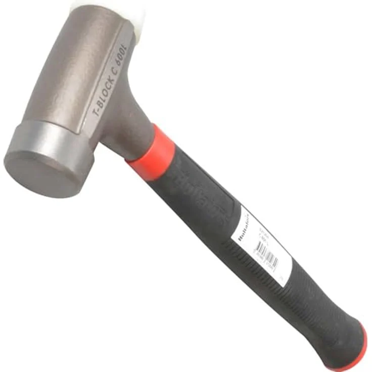 Hultafors T-Block Kombihammer C 600, 821264, Rückschlagarmer Schonhammer in Profiqualität (600Gr Kopfgewicht), ergonomisch geformter Griff, Stahlkugeln gefüllter Kopf, blau – Bild 2