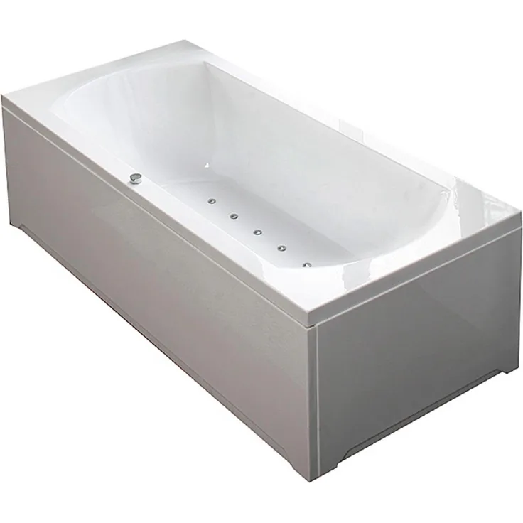 Jet-Line VILLA ROMA Badewanne (190 cm, 90 cm), Whirlpool in weiß mit Lichttherapie und 16 Air Jets