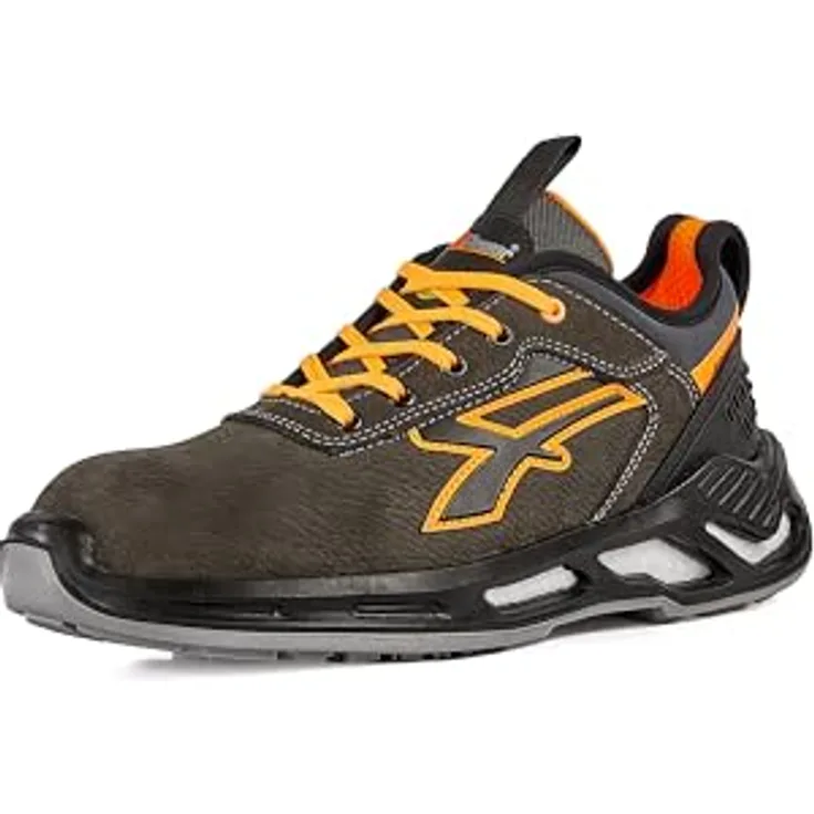 U-Power Duke, Sicherheitsschuhe S3, niedrig, anthrazit-orange, wasserabweisend, rutschfest, Aluminiumkappe, durchtrittsicher