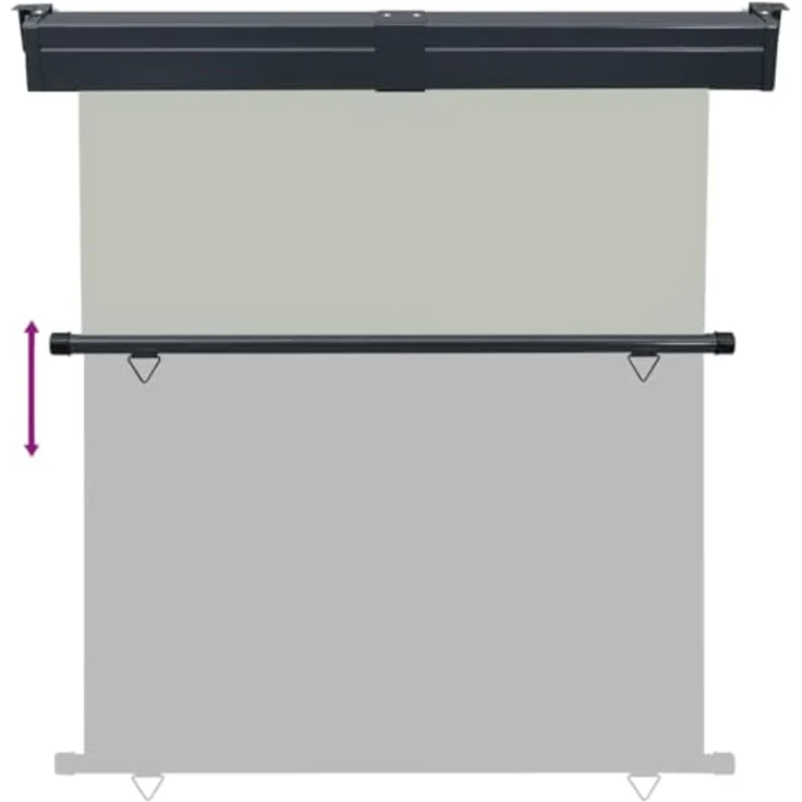 vidaXL Balkon Seitenmarkise Senkrechtmarkise Sonnenschutz Sichtschutz Windschutz Markise Außenrollo Balkonrollo Beschattung 165x250cm Grau – Bild 5