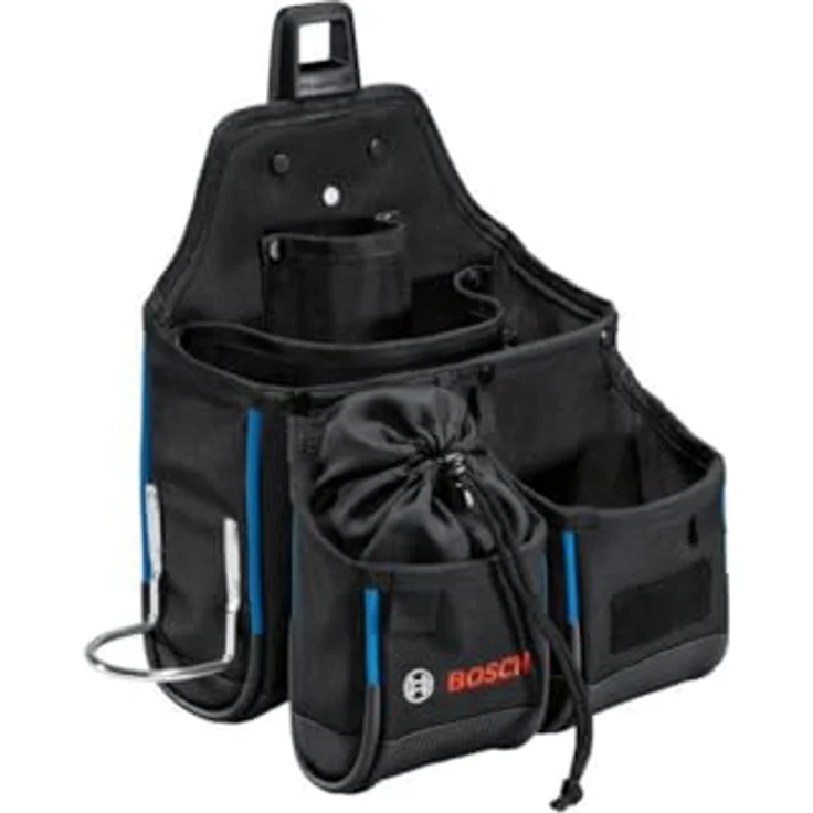 Bosch Professional Werkzeug-Gürteltasche GWT 4, mit Hammerhalter und verschließbarer Nageltasche, 210 x 150 x 250 mm – Bild 1