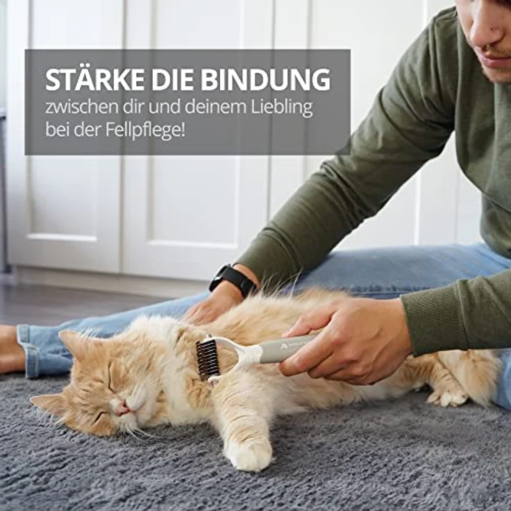 SCHLITZOHR | Unterfell-Bürste | Cookie | Haustierbürste | Hund, Katze & Pferd | MITTEL-bis LANGHAAR Rassen | Unterfell-Kamm gegen Knoten & Verfilzungen – Bild 3