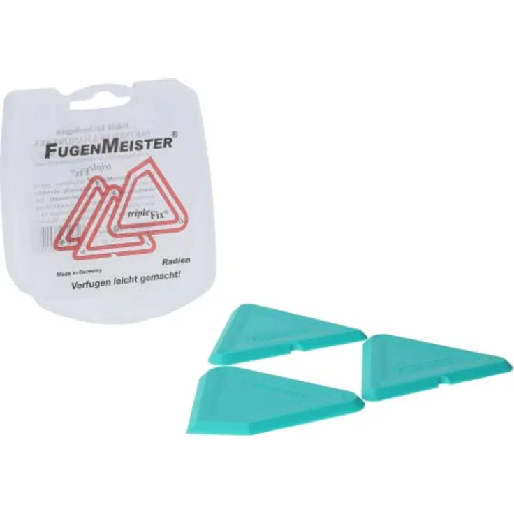 FUGENMEISTER Fugenmeister Schablonensatz TripleFix Radien - Fugenglätter Fugenabzieher für Silikon & Acryl, ideal für Küche und Bad, 3er Packung, Größe 4/6/8, 5/7/9, 10/12/90°