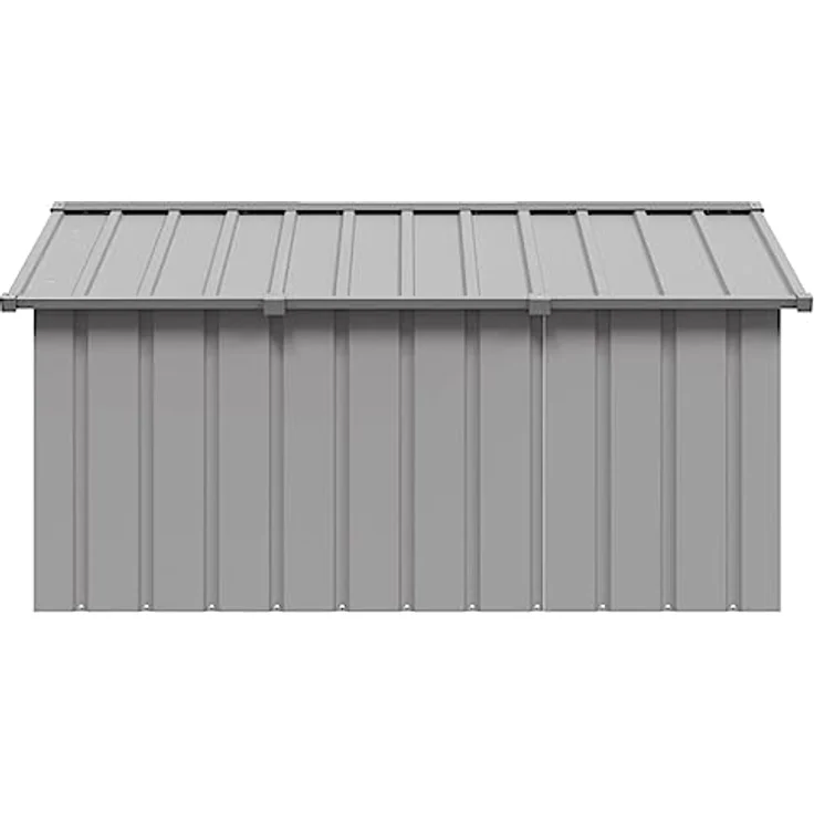 vidaXL Hundehütte Grau 116,5x153x81,5cm Verzinkter Stahl Hundehaus Hütte – Bild 3
