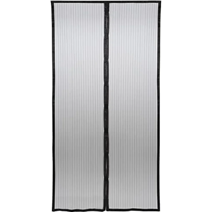 GARDINIA Insektenschutz für Balkontür und Terrassentür, Wetterfest und UV-beständig, Schnell und einfach montierbar mit selbstklebendem Klettband, Fliegengitter mit Magnet, 110 x 220 cm, Schwarz – Bild 2