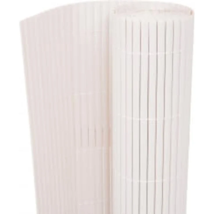 vidaXL Gartenzaun Sichtschutzmatte PVC, witterungsbeständig, doppelseitig, 110x500 cm, Weiß – Bild 3