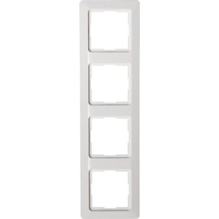 Kopp Abdeckrahmen 305913063, 4-fach Unterputzrahmen, weiß, glänzend, für horizontale und vertikale Montage