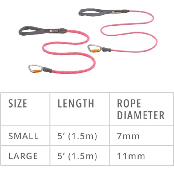 Ruffwear Knot-a-Leash Reflektierende Hundeleine, große, zugfreie 1,5 m Lange Hundeleine mit gepolstertem Griff, leichte und robuste Anti-Tangle-Leine, L, Fireweed Pink – Bild 5