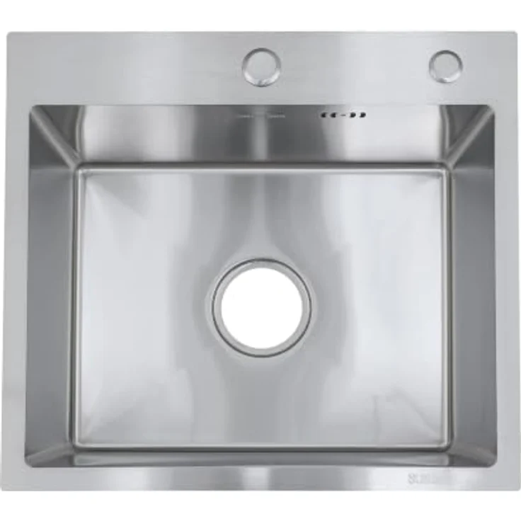 Faizee Home Future Serie Edelstahlspüle Silber 30/40/50x45x22 cm, mit Spülkorb, Seifenspender und optionaler Armatur – Bild 1