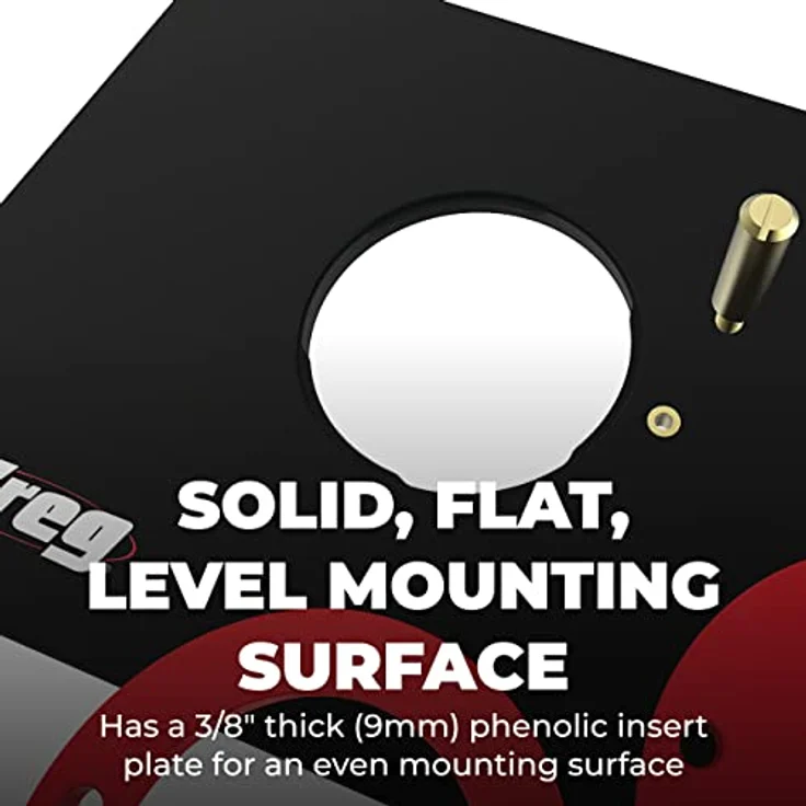 KREG PRS4034 Frästisch Einlegeplatte vorgebohrt 298 x 235 x 9 mm + 3x Reduzierring 25 mm - 30 mm - 67 mm – Bild 3