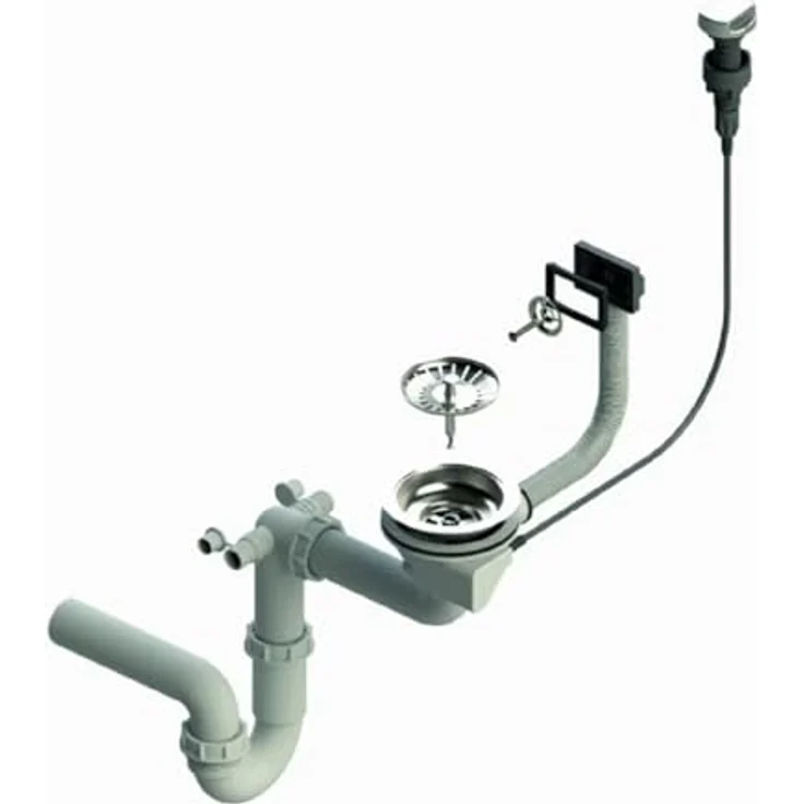 QLS Küchenspüle LUNA 76 x 44 cm, Granit-Spülbecken mit automatischem Siphon, reversible Abtropffläche, verschiedene Farben – Bild 3