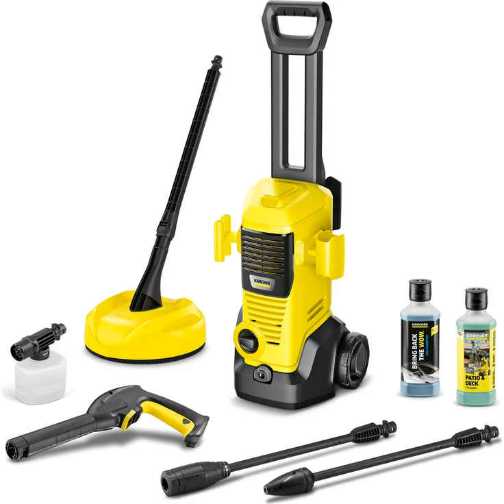 Kärcher Hochdruckreiniger K 3 FJ Home, Hochdruckschlauch 6m, Vario Power-Strahlrohr (VPS), Dreckfräser mit rotierendem Punktstrahl, inkl. Home Kit, blau – Bild 1