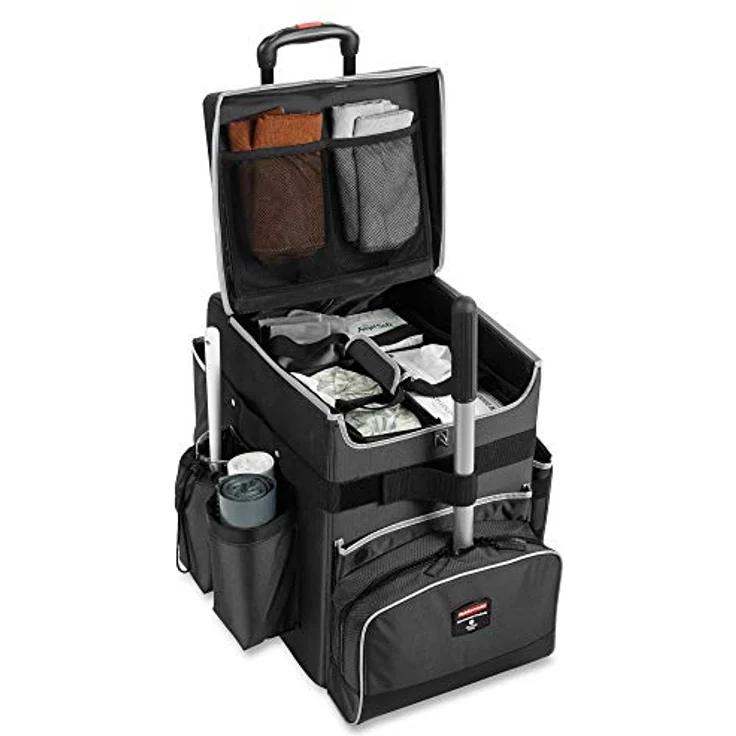 Rubbermaid Quick Cart Medium, Mobiler Transportwagen mit Teleskopgriff, schmutzabweisend und abwaschbar, 18,1 kg Tragkraft – Bild 6