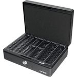 HMF Geldkassette 208, abschließbare Bargeldkasse mit Euro-Münzzählbrett, 25 x 18 x 9 cm, schwarz - Preisvergleich