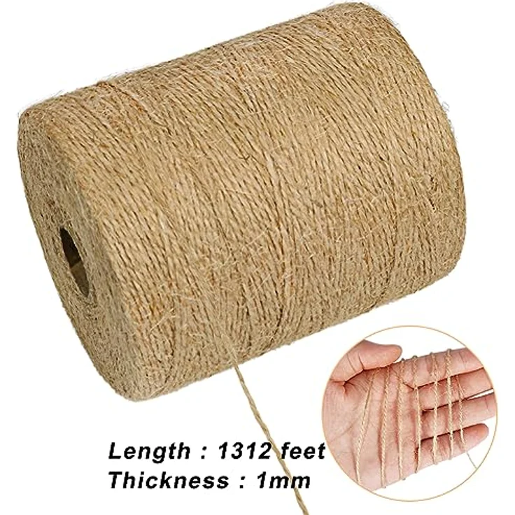 Vivifying 400m Jute-Schnur, Braun, 1mm Durchmesser, ideal für Garten und Bastelprojekte – Bild 2