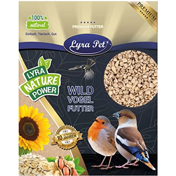 Lyra Pet® | 25 kg Sonnenblumenkerne Geschält Bruch | Wildvogelfutter Ganzjährig | Optimal für Jungtiere | Vogelfutter für Wildvögel | Wertvolles Streufutter | Energiespender für Sommer und Winter - Preisvergleich – Bild 1