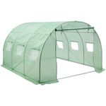 DELUKE® Foliengewächshaus Tunnel Kerl - 300x300x200cm Grün | Sturmfestes Gewächshaus Folie | Treibhaus lang Tomatenhaus